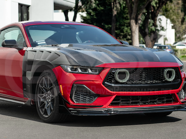 2024-UP FORD MUSTANG ECOBOOST & GT | GTV STYLE FRONT UPPER GRILLE LED AIR INTAKES